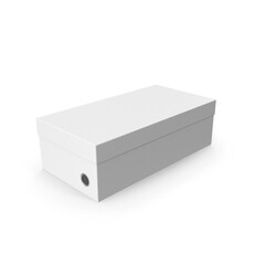 Naklejka premium White cardboard shoebox isolated on transparent background