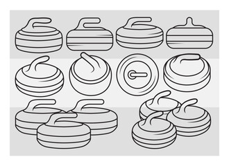 Curling Rocks SVG Silhouette Bundle, Curling Rocks Silhouette, Sports Svg, Curling Svg, Winter Sports Svg, Curling Png, Curling Svg Images, Cut Files