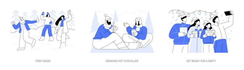 Winter holidays isolated cartoon vector illustrations se