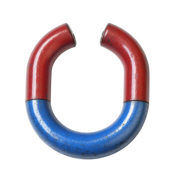 recommend clip art: Red and blue horseshoe magnet isolated on transparent background