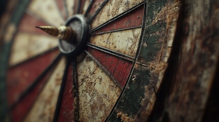 Fototapeta premium Vintage dartboard close-up (1)