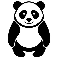 panda bear Silhouette with white background