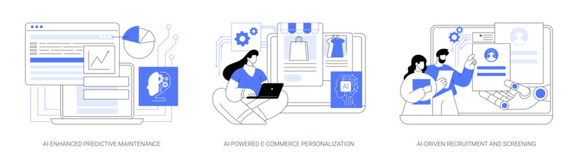 AI-optimized soft and apps abstract concept vector illustrations.