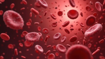 Red blood cells arterial blood stream medicine health biology anatomy physiology microscopic microbiology science medical treatment human vein circulation pressure level life cell scientific material