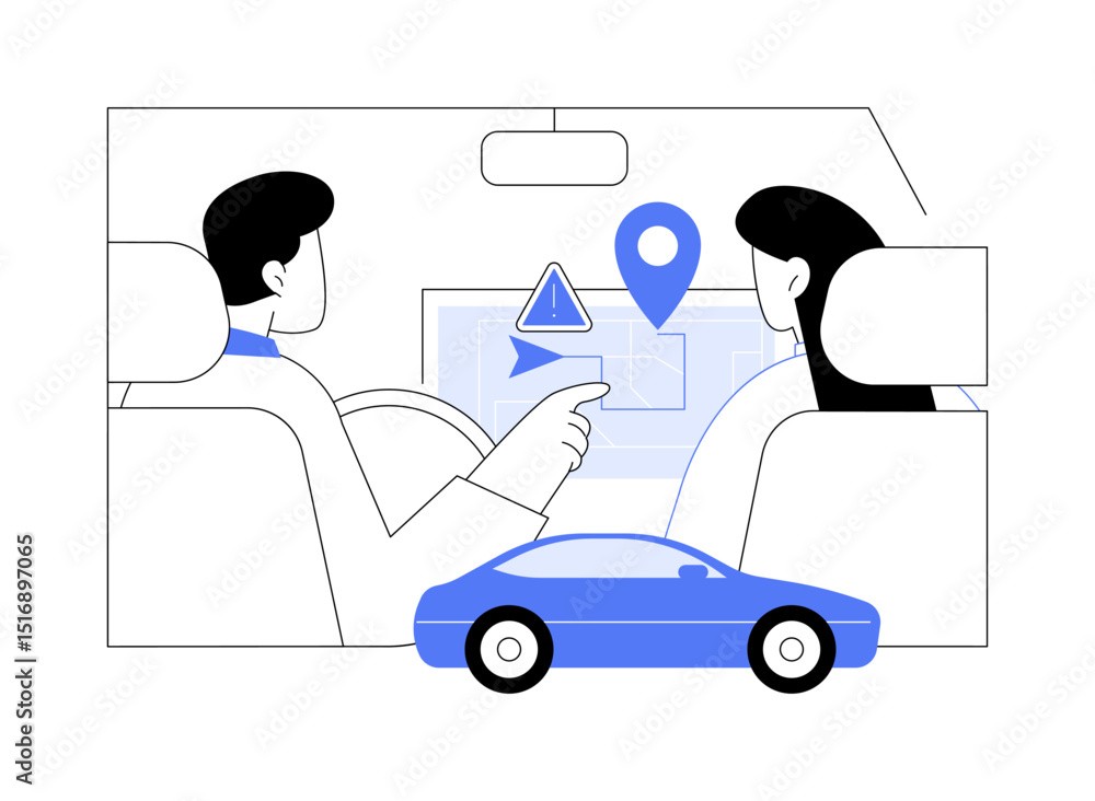 Poster using navigation isolated cartoon vector illustrations.