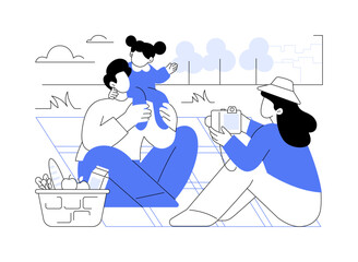 Picnic time isolated cartoon vector illustrations.