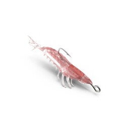 Transparent shrimp fishing lure isolated on transparent background