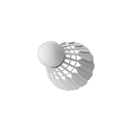 White feather shuttlecock isolated on transparent background