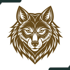 Fototapeta premium High Quality Vector Illustration of a Wolf Face with Detailed Features and Bold Colors