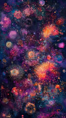 Fototapeta premium abstract fourth of July or new years party fireworks background - a festive colorful artistic background for a celebration or holiday with vivid colors
