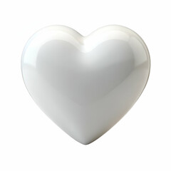 Glossy white heart symbol isolated on white background perfect for love concepts