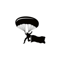 Paragliding silhouette logo design inspiration