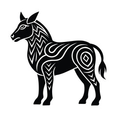 Stylized Zebra Illustration Black and White Design