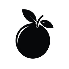 Orange fruit silhouette vector icon design on white background. 