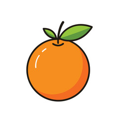 Orange fruit colorful vector icon on white background