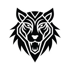 Tribal Wolf Head Design