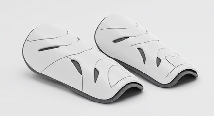 Obraz premium White shin guards soccer equipment protective gear sports safety athletic gear leg protection football gear