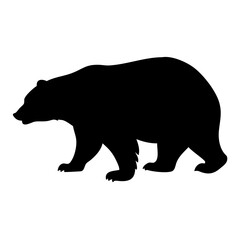 Black bear silhouette vector image for wildlife animal illustration and design projects use