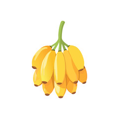 Vibrant Bunch of Ripe Yellow Bananas Fresh Fruit Illustration
