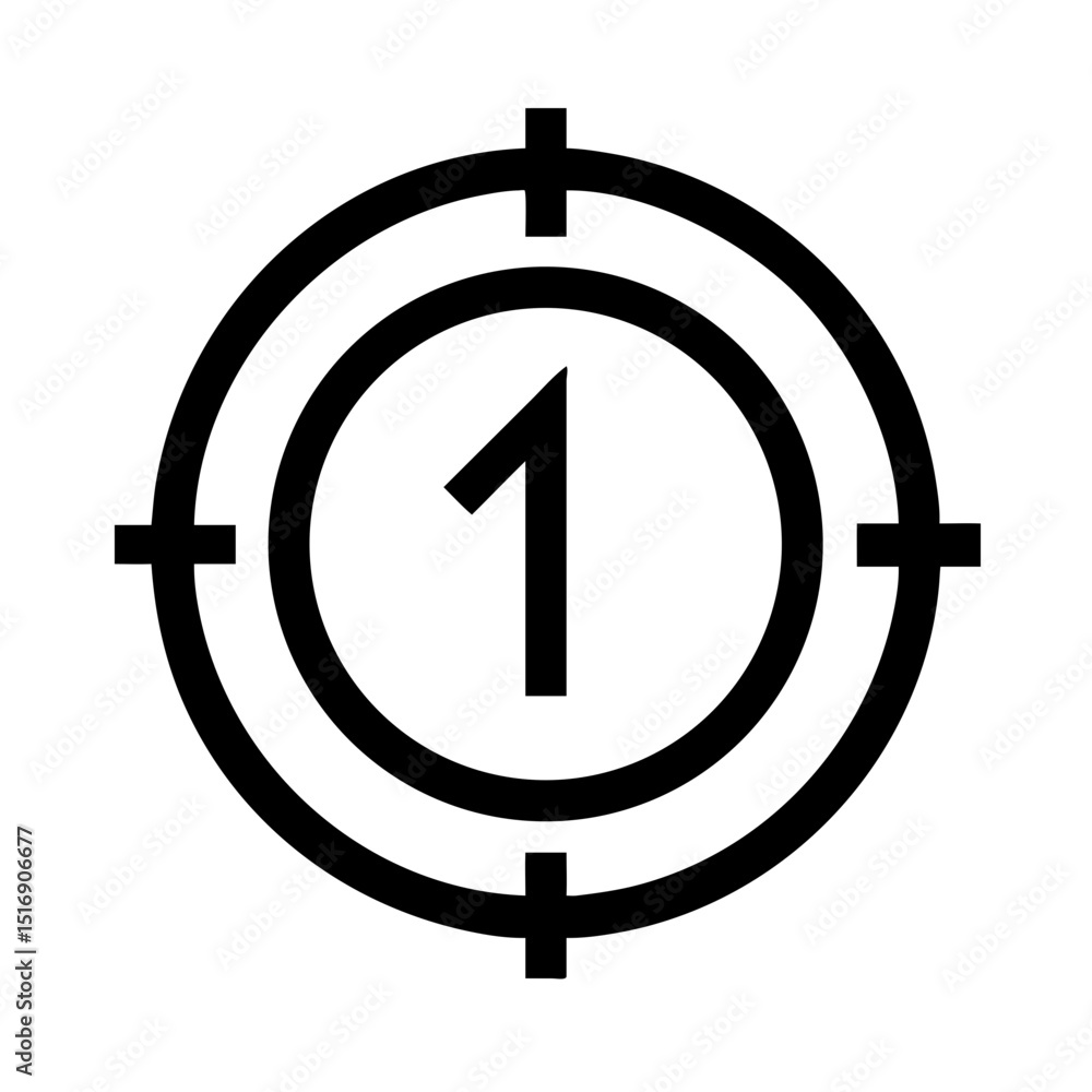 Poster one target icon vector graphic illustration design element for number one concept design needs