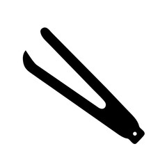 Explore black hair styling tool, curling iron, hair straightener, beauty appliance vector icon design