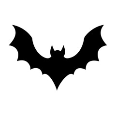 Black bat silhouette vector halloween spooky night animal flying mammal creature illustration art design