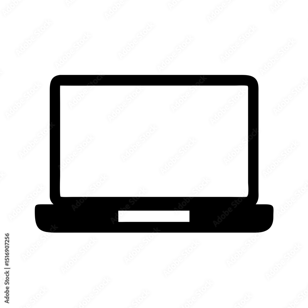Poster laptop computer vector icon graphic design illustration for technology and business use case