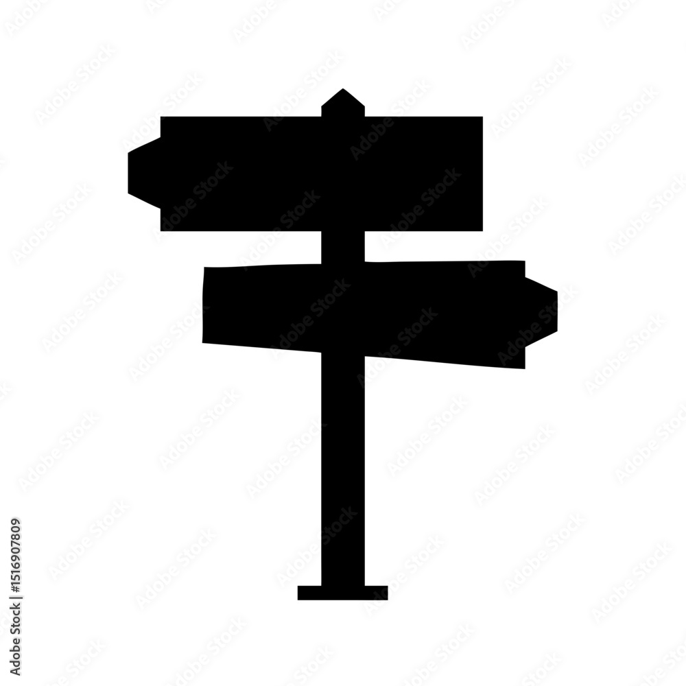 Poster find your way with this black direction signpost vector image for navigation and guidance needs