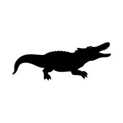 Alligator crocodile silhouette vector image reptile predator wildlife animal swamp danger teeth