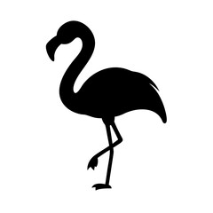 Flamingo silhouette vector illustration tropical bird design exotic animal wildlife nature art flamingo