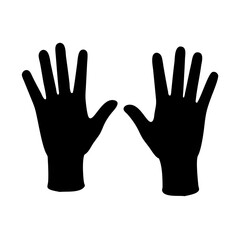 Obraz premium Vector illustration of two hands handprint hands silhouette handprint art hands design hands up hands