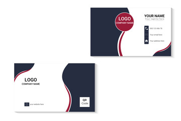 Double sided Business card template with editable vector shapes