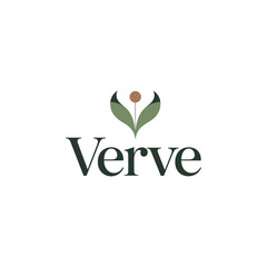 Verve Elegant Floral Nature Logo Vector