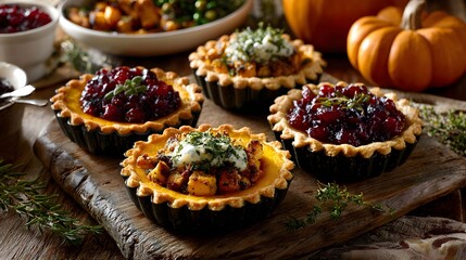 Radiant Autumn Tart Composition with Fresh Seasonal Produce &ndash; Immersive Thanksgiving Visual for Plant-Based Recipe and Wellness Branding