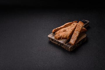 Biscotti or cantuccini biscuits, a crispy sweet Italian pastry. Biscotti dessert