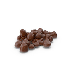 Pile of Chocolate Covered Nuts Top View Isolated on Transparent Background