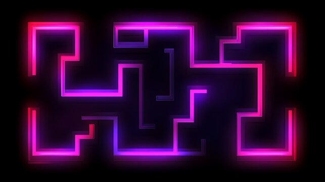 Abstract neon maze pattern (1)