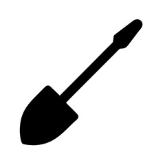 Illustration of a black garden trowel tool for planting gardening and landscaping work use, icon