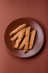 Biscotti or cantuccini biscuits, a crispy sweet Italian pastry. Biscotti dessert