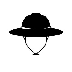Illustration of pith helmet safari hat tropical sun helmet headwear exploration travel adventure gear icon