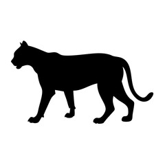 Black panther silhouette vector illustration of wildlife animal feline predator design graphic art
