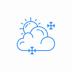 snowy sun cloud icon sign vector