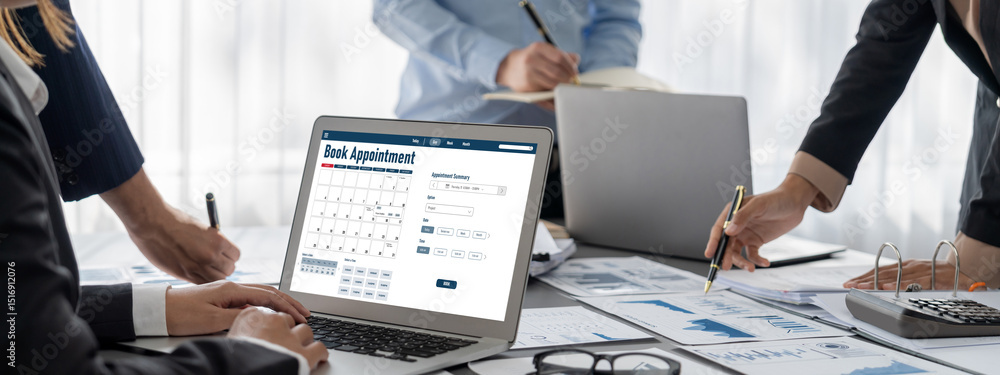 Poster business intelligence and data analysis concept. analyst team working on financial data analysis das
