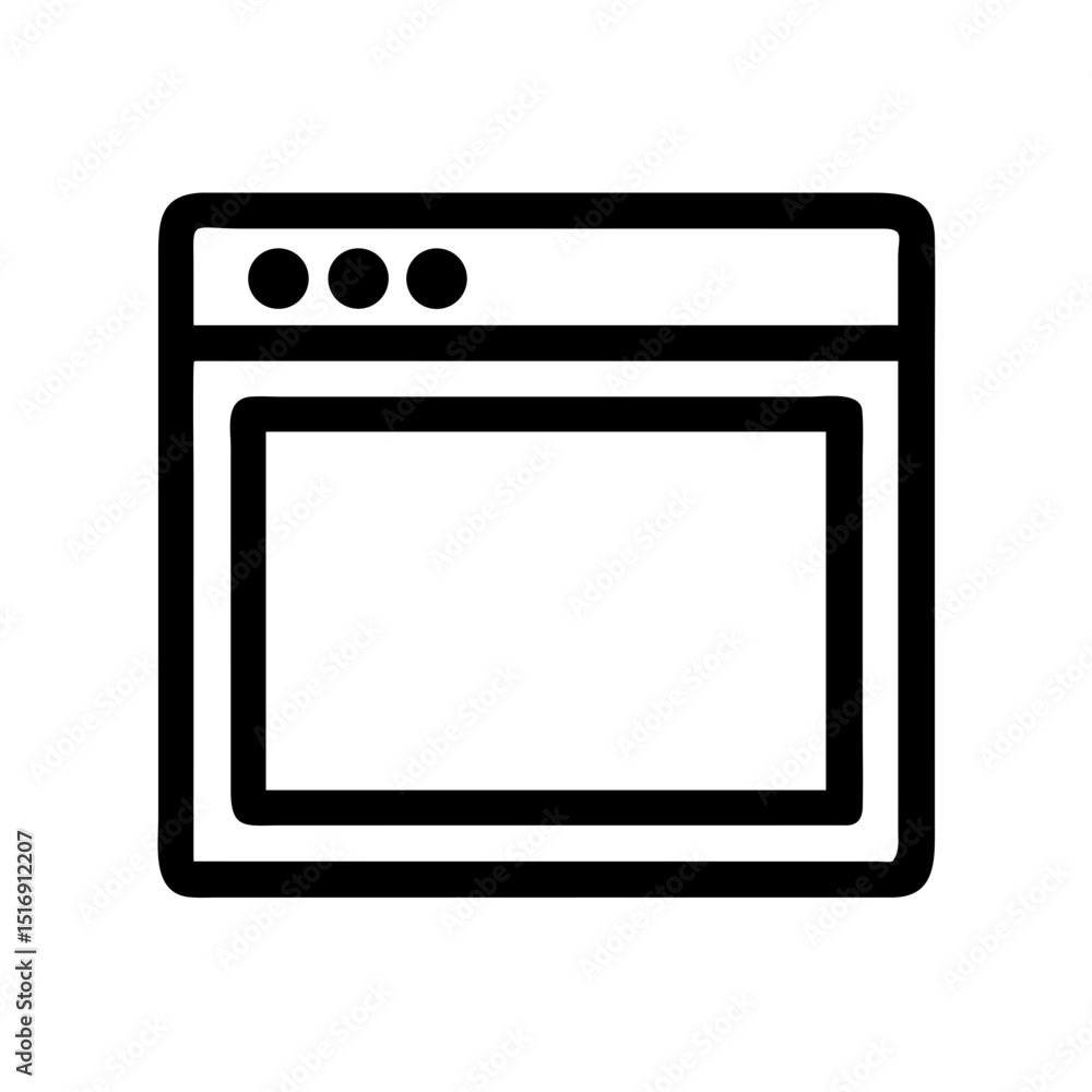 Poster Browser window website application interface frame tab page internet outline symbol graphic vector