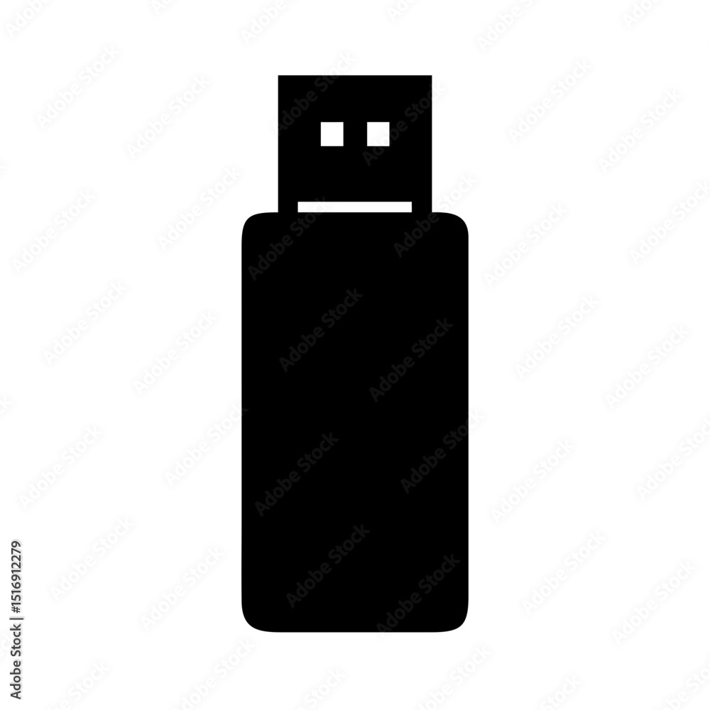 Poster Download usb drive vector graphic file for data storage and transfer technology design element