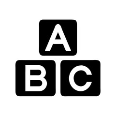 Abc blocks learning educational toy vector illustration for kids alphabet blocks design