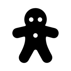Gingerbread man vector icon christmas holiday cookie person silhouette illustration design art graphic