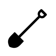 Shovel vector icon illustration for gardening digging and construction work equipment tool design