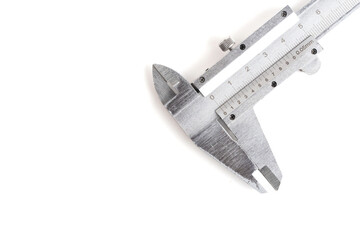 Vernier caliper isolated on white background with copy space.