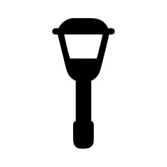 Illustration of a black street light lamp post lighting lantern outdoor cityscape design element